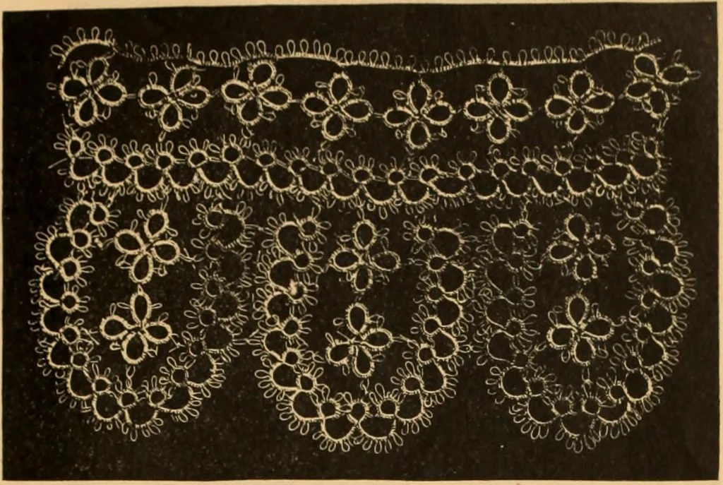 An illustration from Tatting and netting, 1895, leaf 16