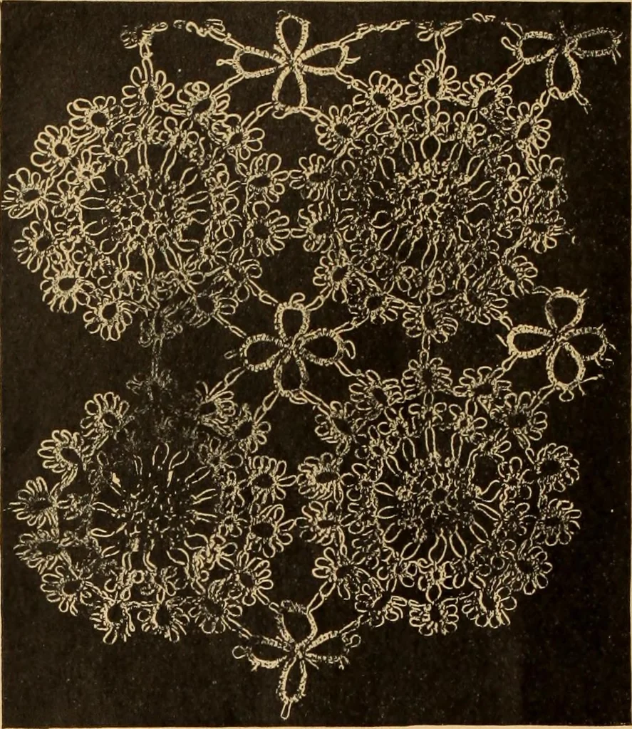 An illustration from Tatting and netting, 1895, leaf 17