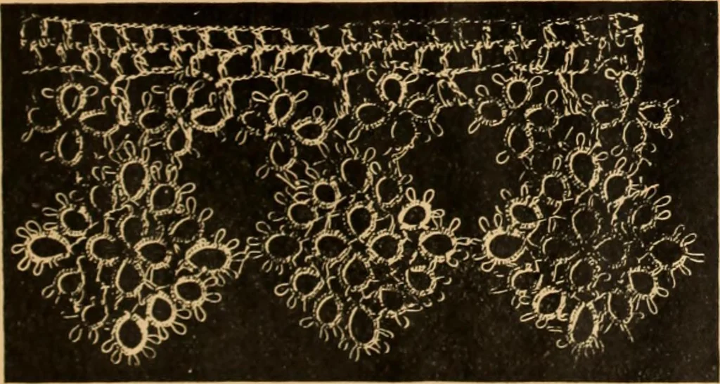 An illustration from Tatting and netting, 1895, leaf 22