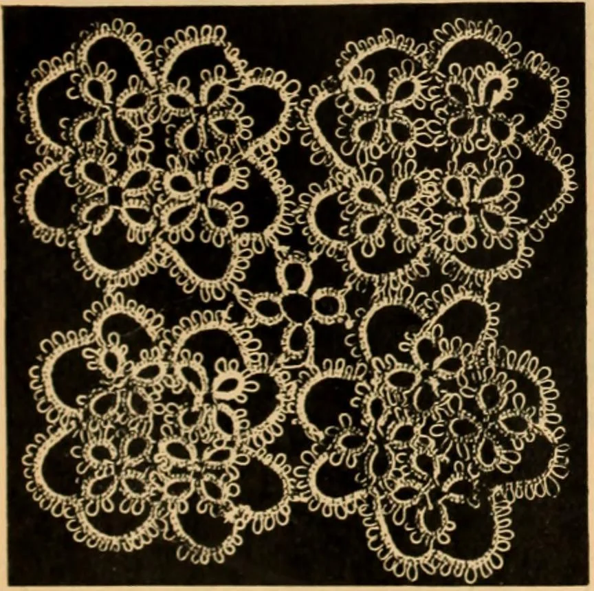 An illustration from Tatting and netting, 1895, leaf 42