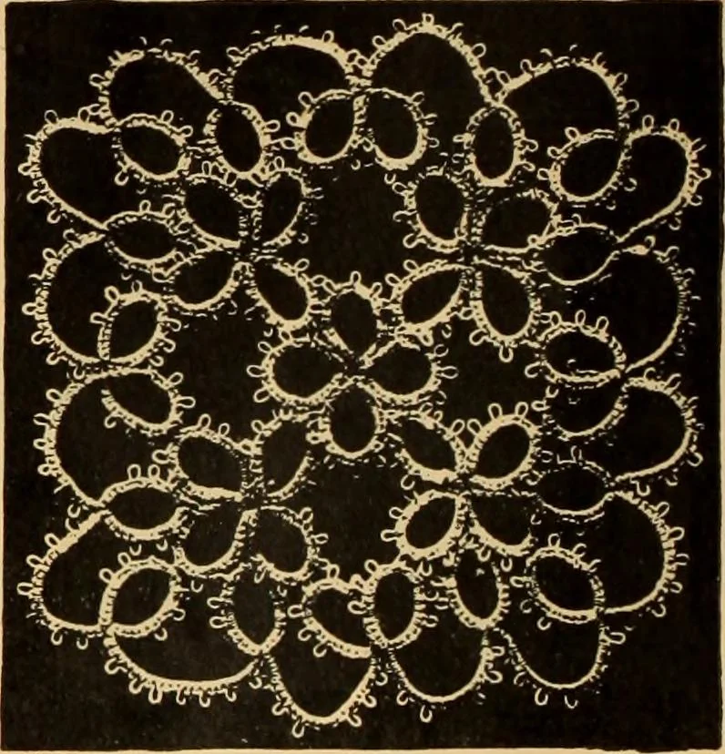 An illustration from Tatting and netting, 1895, leaf 45