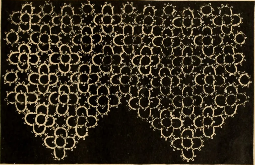 An illustration from Tatting and netting, 1895, leaf 50