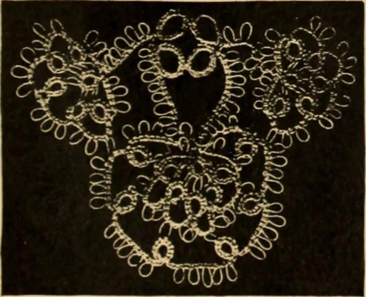 An illustration from Tatting and netting, 1895, leaf 56