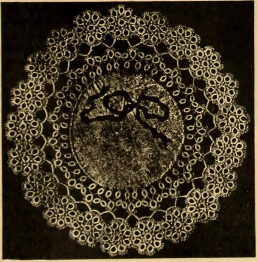 An illustration from Tatting and netting, 1895, leaf 60