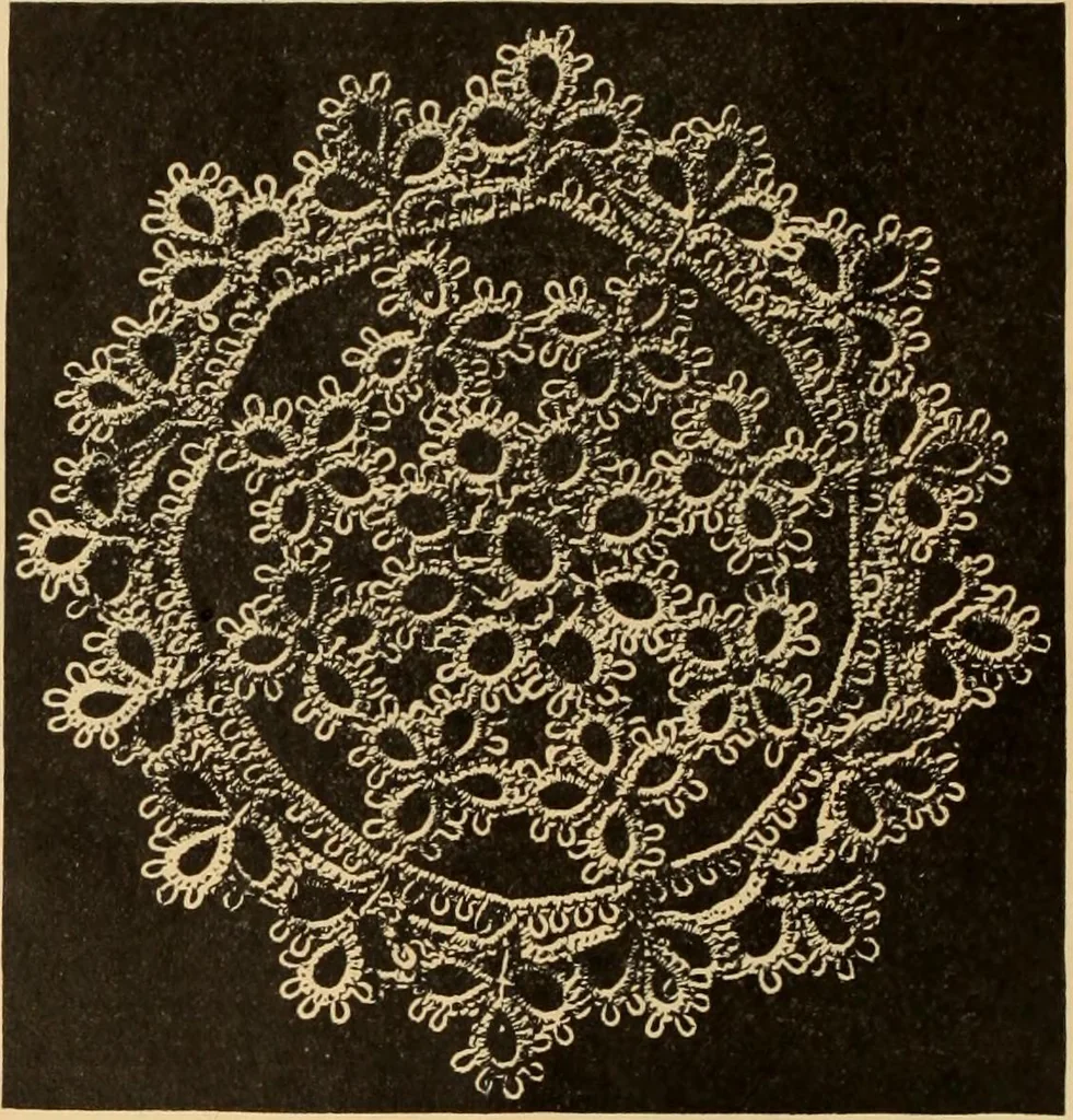 An illustration from Tatting and netting, 1895, leaf 65