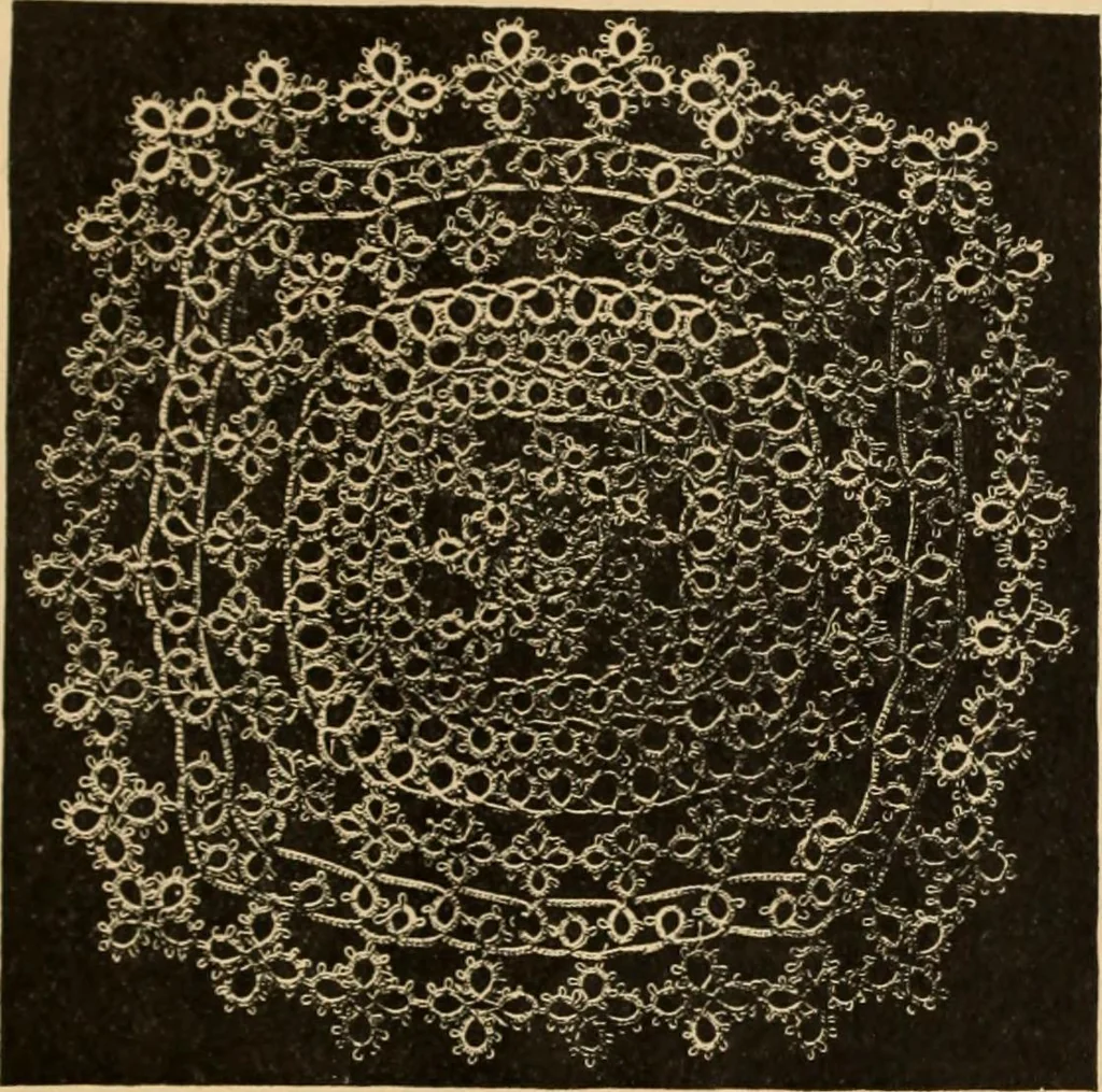 An illustration from Tatting and netting, 1895, leaf 66