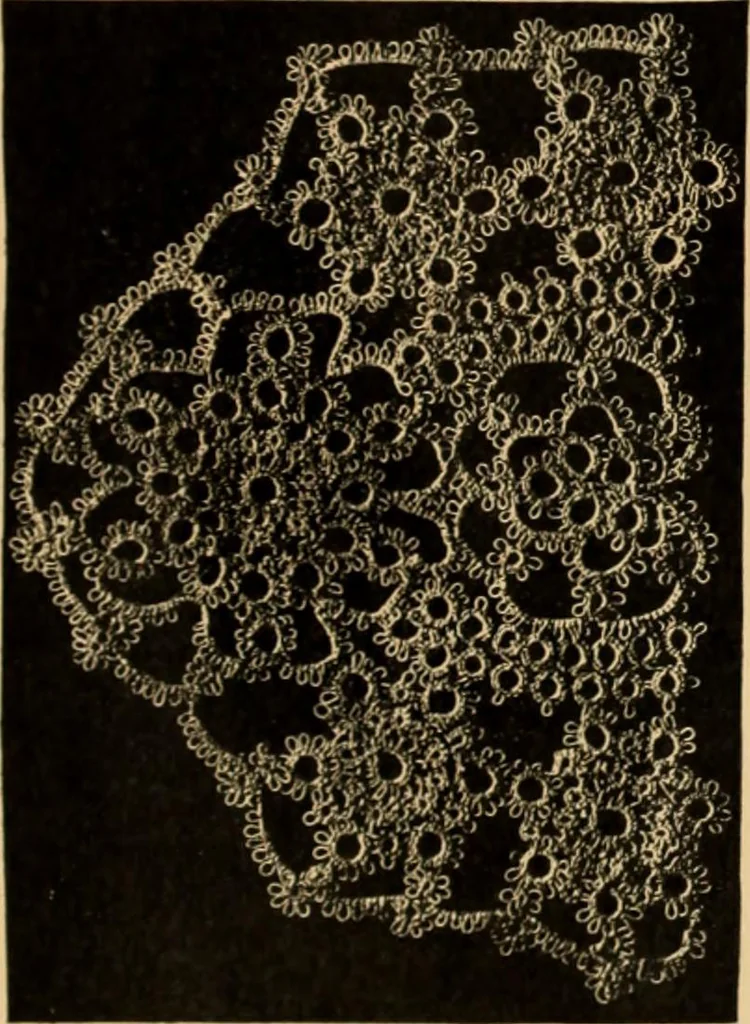 An illustration from Tatting and netting, 1895, leaf 68