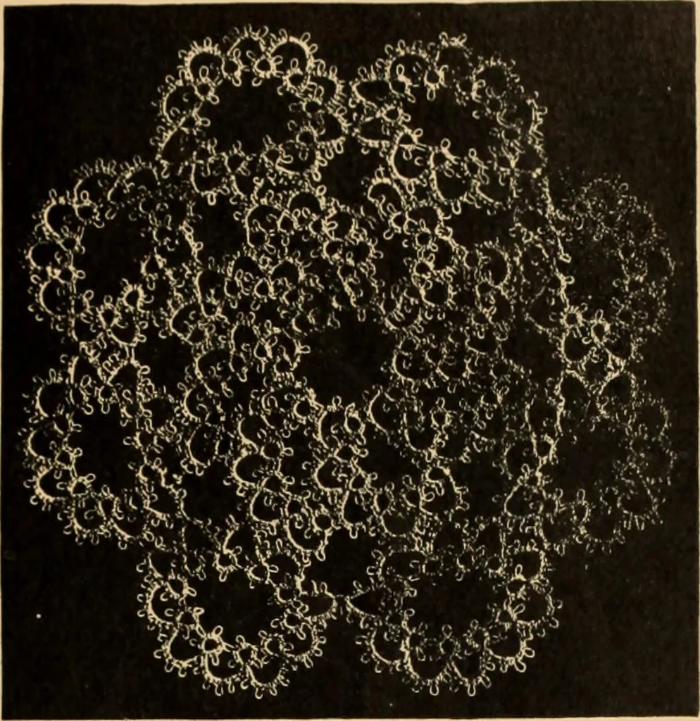 An illustration from Tatting and netting, 1895, leaf 68