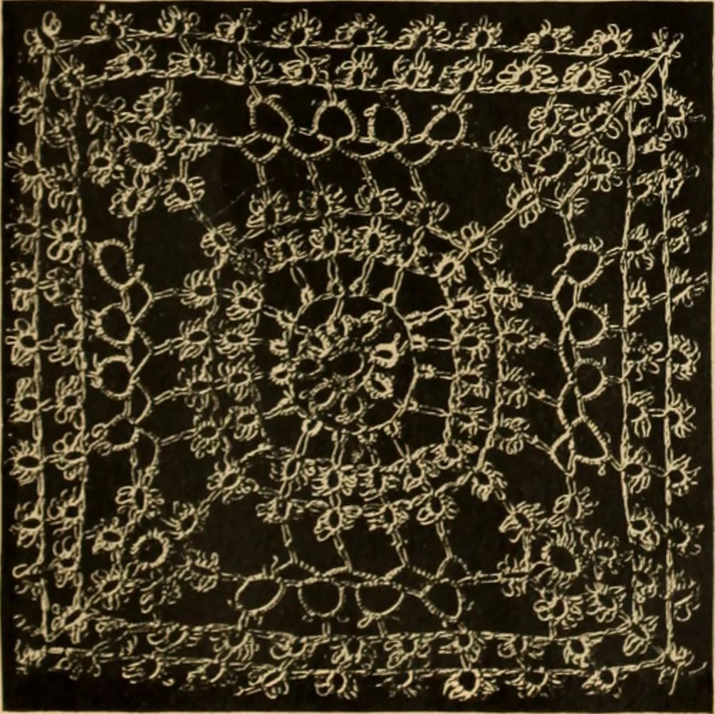 An illustration from Tatting and netting, 1895, leaf 70