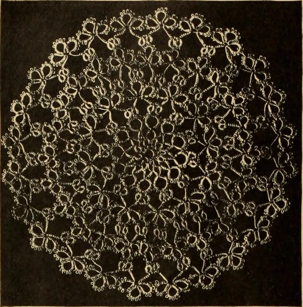An illustration from Tatting and netting, 1895, leaf 71