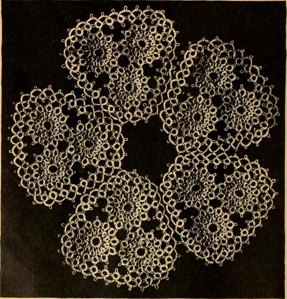 An illustration from Tatting and netting, 1895, leaf 71