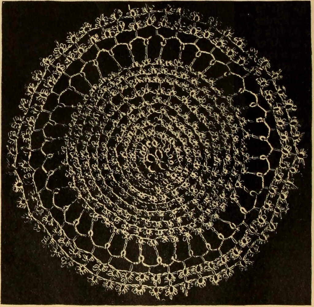 An illustration from Tatting and netting, 1895, leaf 73