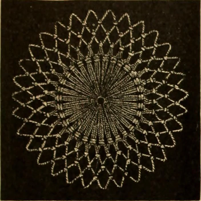 An illustration from Tatting and netting, 1895, leaf 88