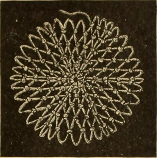 An illustration from Tatting and netting, 1895, leaf 88
