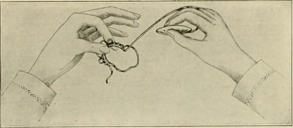 An illustration from T.B.C. instructions and designs for tatting, 1916, leaf 6