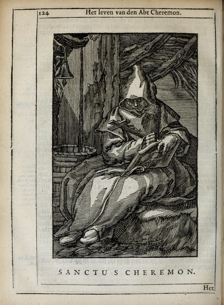 An illustration from 'tBosch der eremyten ende eremitinnen, van Aegypten ende Palestinen, 1644, leaf 140