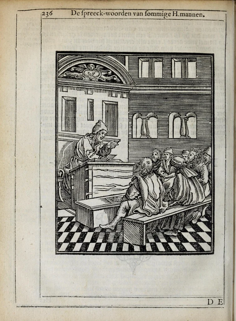 An illustration from 'tBosch der eremyten ende eremitinnen, van Aegypten ende Palestinen, 1644, leaf 252