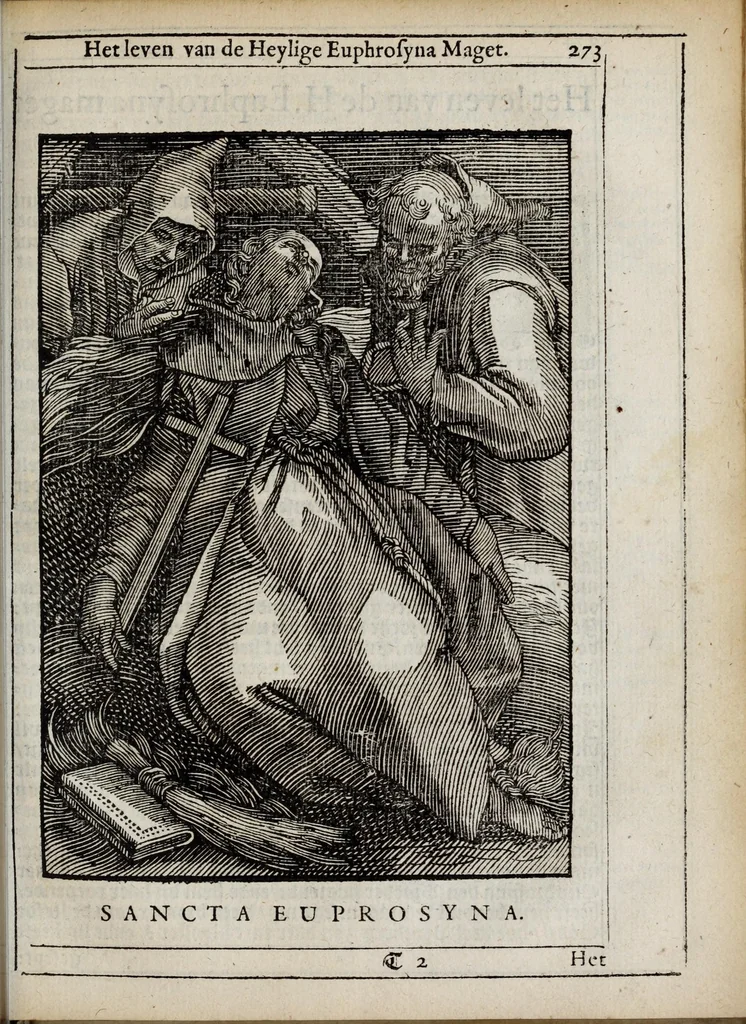 An illustration from 'tBosch der eremyten ende eremitinnen, van Aegypten ende Palestinen, 1644, leaf 289