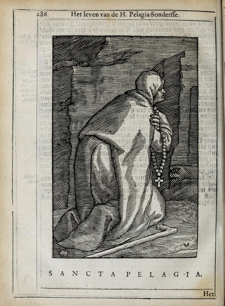 An illustration from 'tBosch der eremyten ende eremitinnen, van Aegypten ende Palestinen, 1644, leaf 302