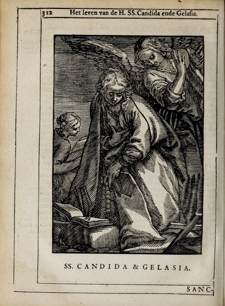 An illustration from 'tBosch der eremyten ende eremitinnen, van Aegypten ende Palestinen, 1644, leaf 328