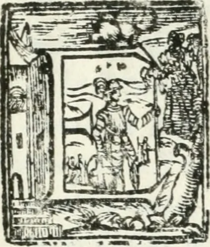 An illustration from Teatro de la gloria : consagrado a la excelentisima señora doña Felice de Sandoval Enriquez, duquesa de Vceda difunta : por el excelentisimo señor don Gaspar Tellez Giron, duque de Osuna, conde de Vreña, gouernador del estado de Milan y capitan general en Italia, en sus solemnes esequias celebradas en Milan, 1671, leaf 10