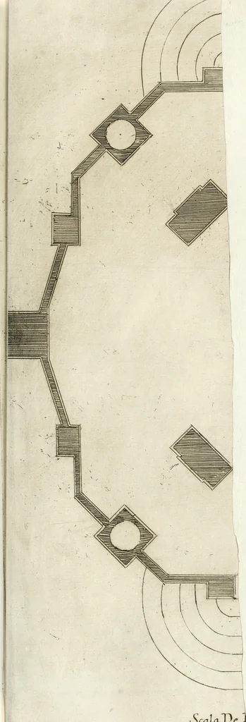 An illustration from Teatro de la gloria : consagrado a la excelentisima señora doña Felice de Sandoval Enriquez, duquesa de Vceda difunta : por el excelentisimo señor don Gaspar Tellez Giron, duque de Osuna, conde de Vreña, gouernador del estado de Milan y capitan general en Italia, en sus solemnes esequias celebradas en Milan, 1671, leaf 116