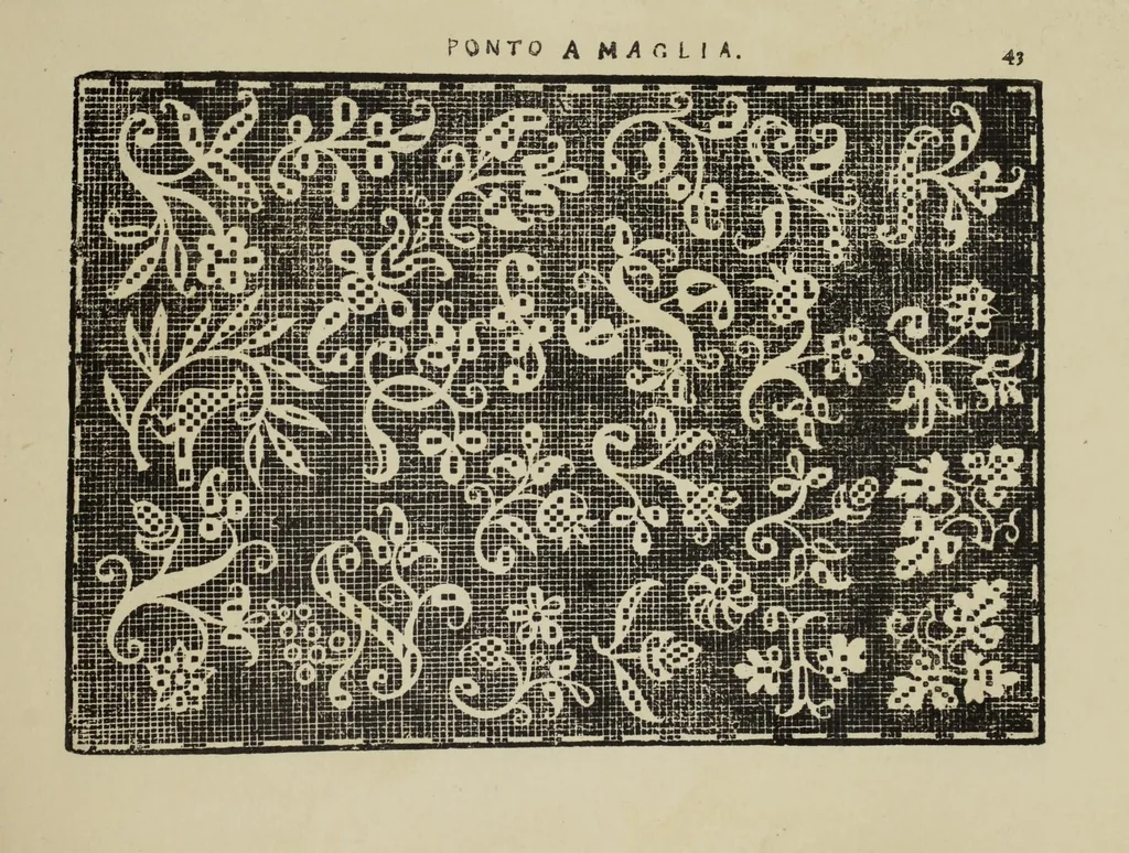An illustration from Teatro delle nobili et virtvose donne : dove, si rappresentano varij disegni di lauori, 1891, leaf 89