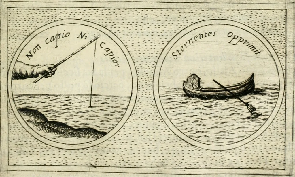An illustration from Teatro d'imprese, 1623, leaf 1074