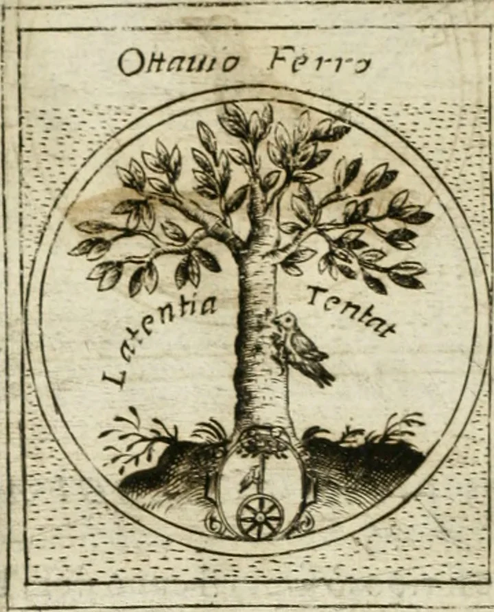 An illustration from Teatro d'imprese, 1623, leaf 1087