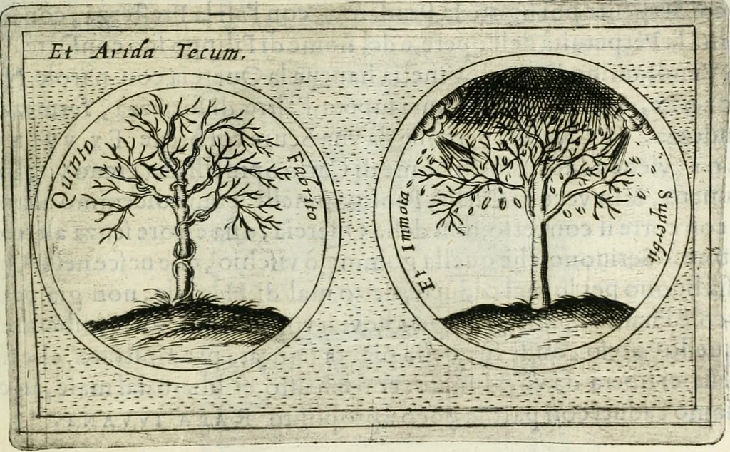An illustration from Teatro d'imprese, 1623, leaf 1108