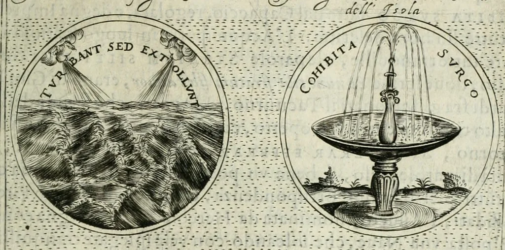 An illustration from Teatro d'imprese, 1623, leaf 538