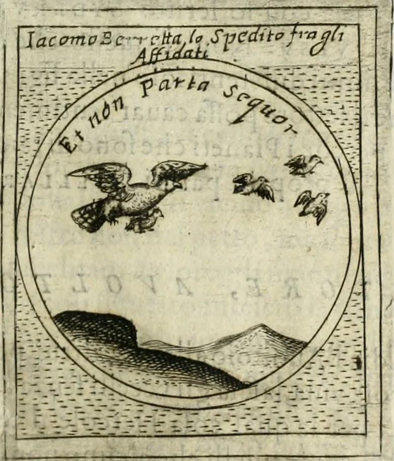 An illustration from Teatro d'imprese, 1623, leaf 626