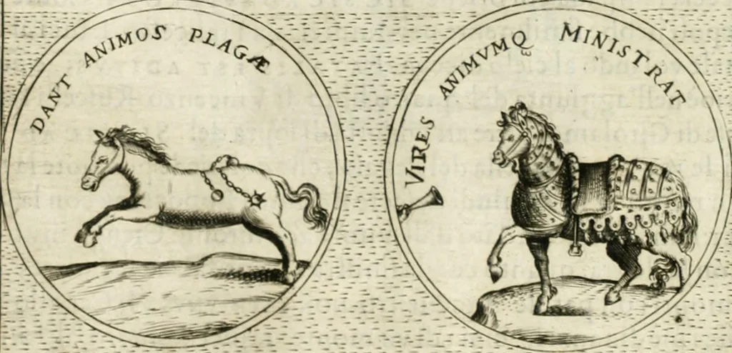 An illustration from Teatro d'imprese, 1623, leaf 715
