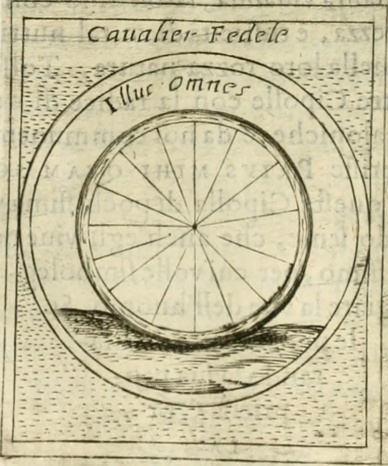 An illustration from Teatro d'imprese, 1623, leaf 743