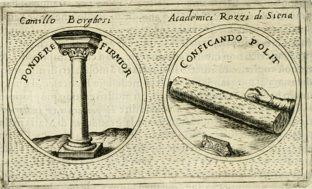 An illustration from Teatro d'imprese, 1623, leaf 753