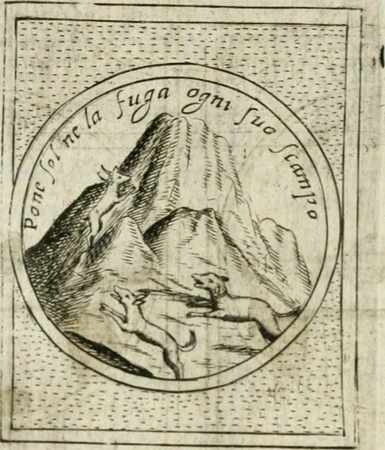 An illustration from Teatro d'imprese, 1623, leaf 785