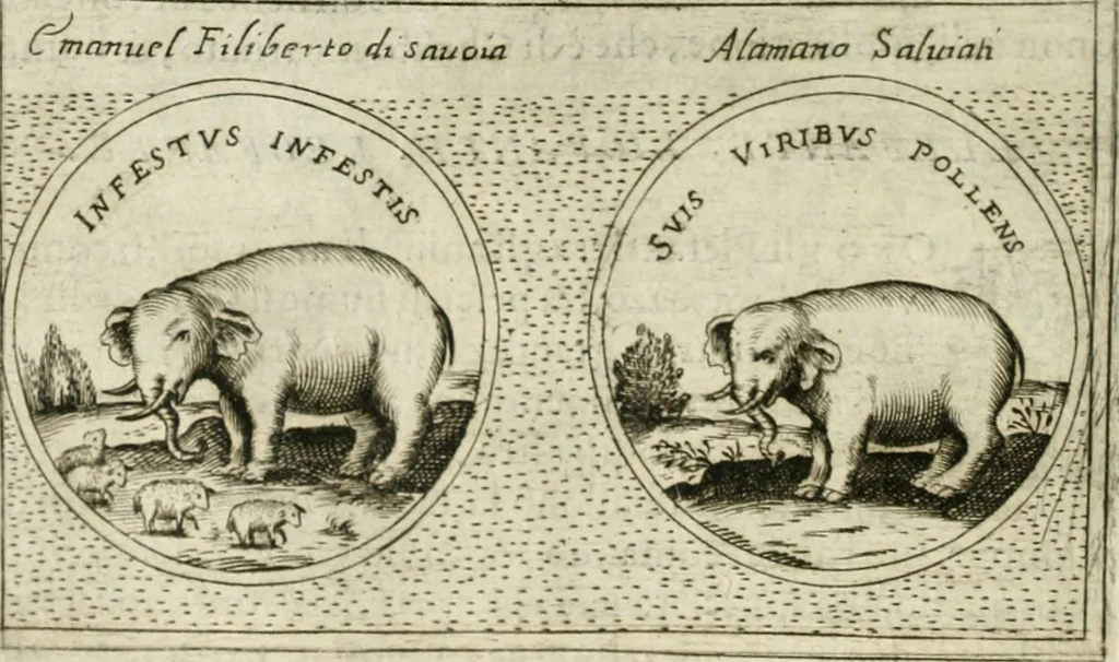An illustration from Teatro d'imprese, 1623, leaf 813
