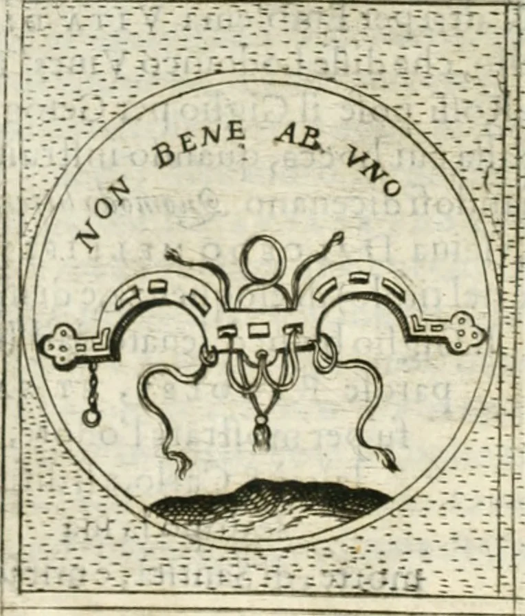 An illustration from Teatro d'imprese, 1623, leaf 885