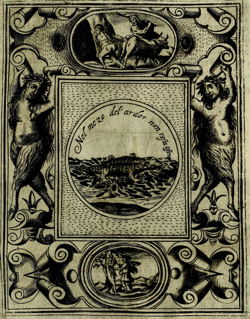 An illustration from Teatro d'imprese, 1623, leaf 1122