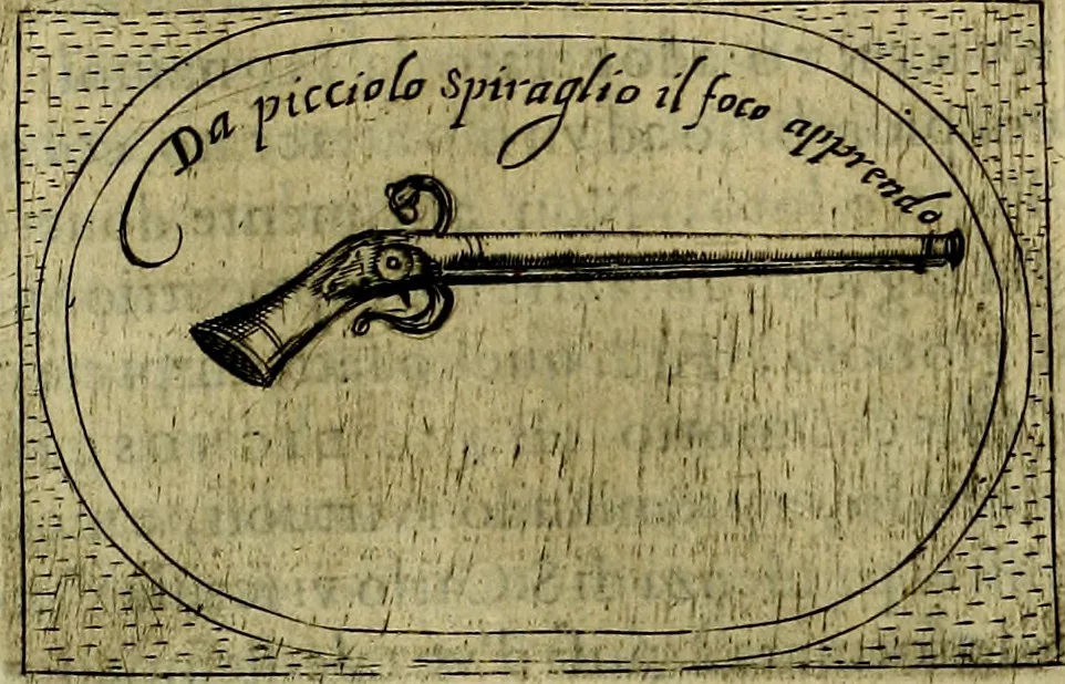 An illustration from Teatro d'imprese, 1623, leaf 608