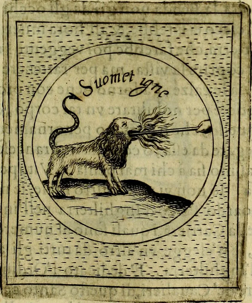 An illustration from Teatro d'imprese, 1623, leaf 642
