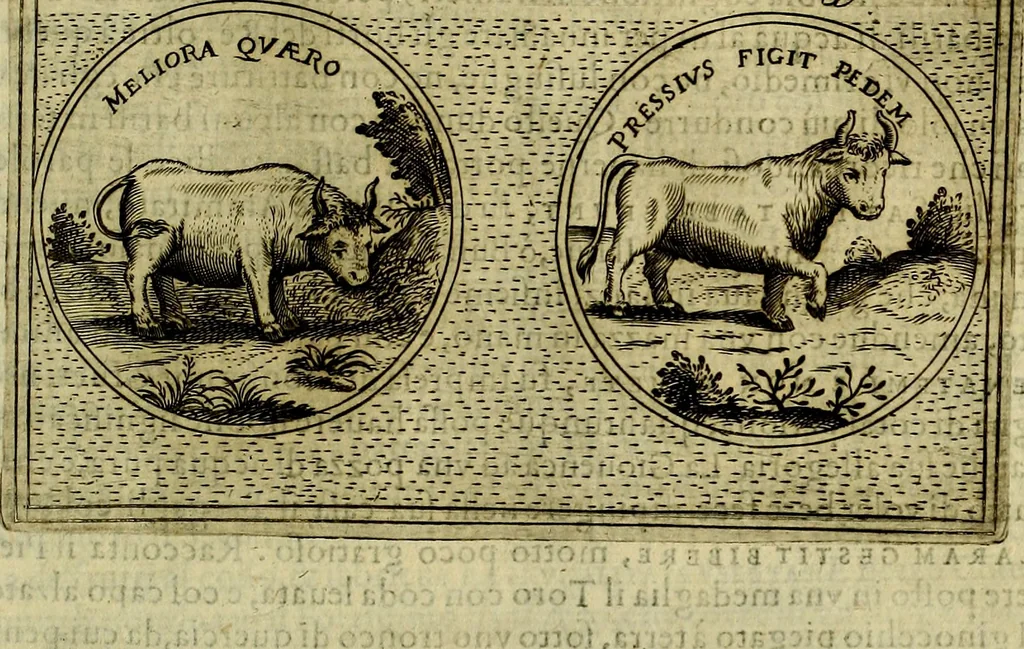 An illustration from Teatro d'imprese, 1623, leaf 654