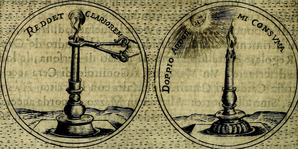 An illustration from Teatro d'imprese, 1623, leaf 673