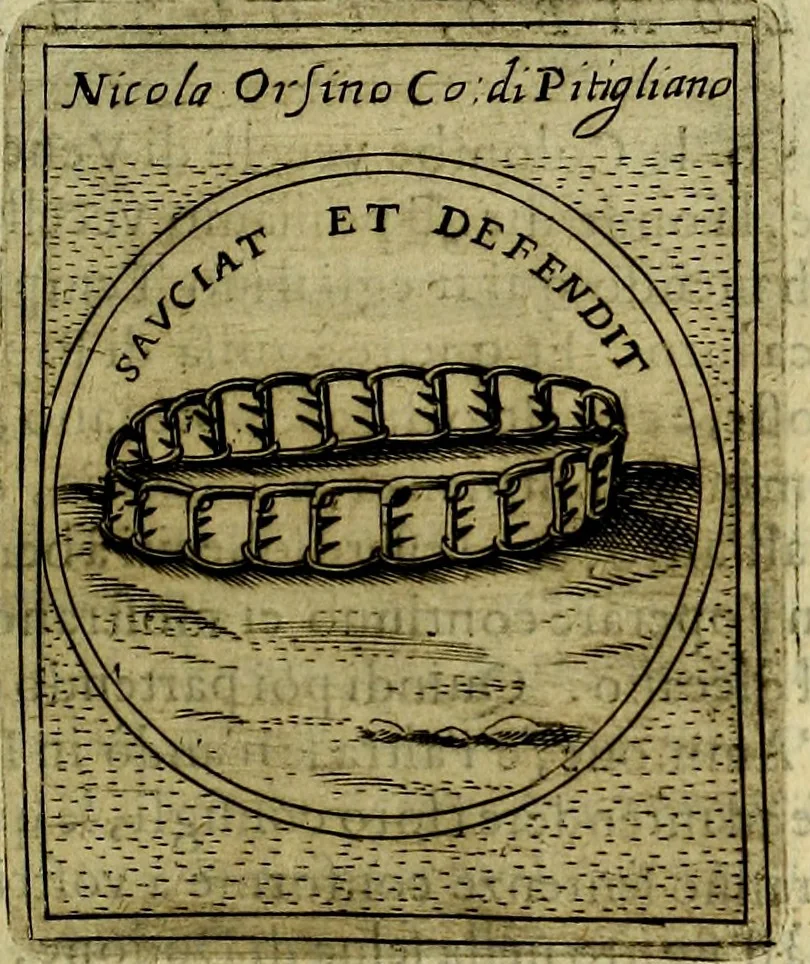 An illustration from Teatro d'imprese, 1623, leaf 742