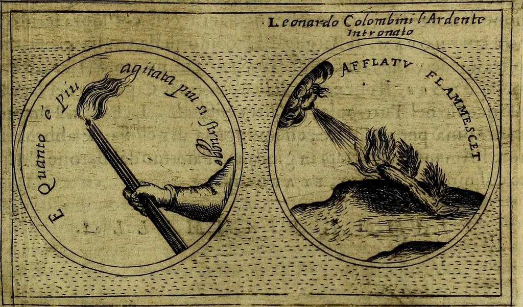 An illustration from Teatro d'imprese, 1623, leaf 828