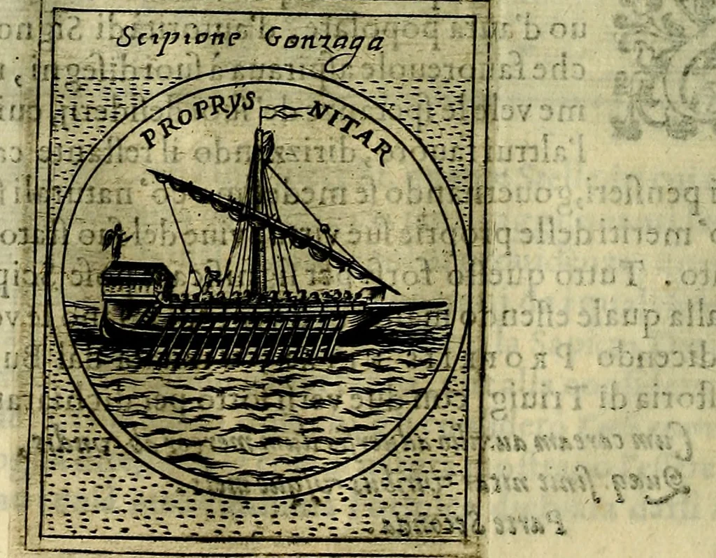 An illustration from Teatro d'imprese, 1623, leaf 865