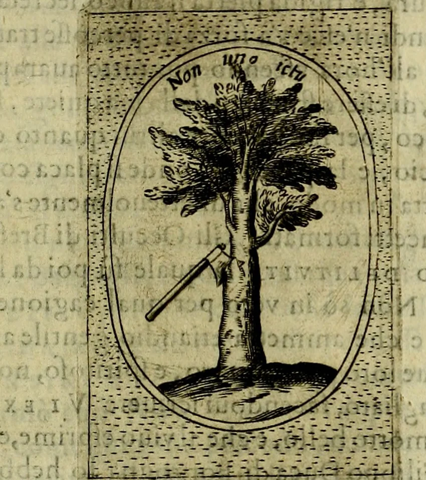 An illustration from Teatro d'imprese, 1623, leaf 200