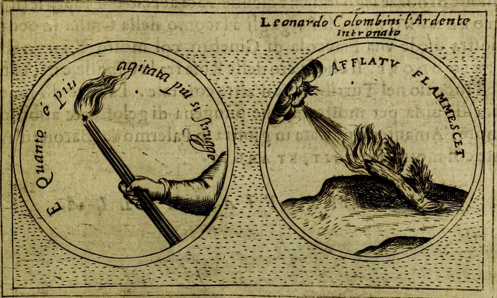 An illustration from Teatro d'imprese, 1623, leaf 500