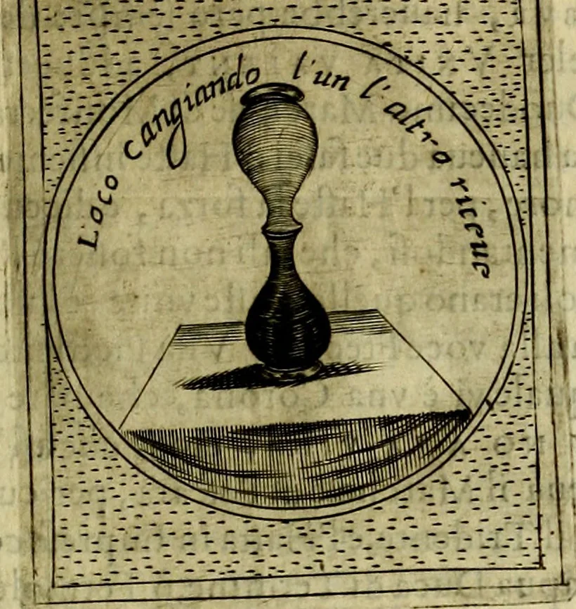 An illustration from Teatro d'imprese, 1623, leaf 574