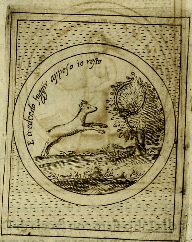 An illustration from Teatro d'imprese, 1623, leaf 608
